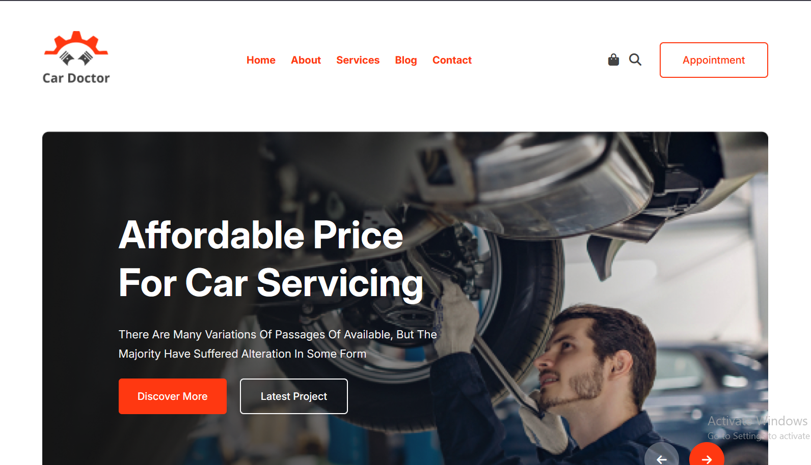 car doctor landing page