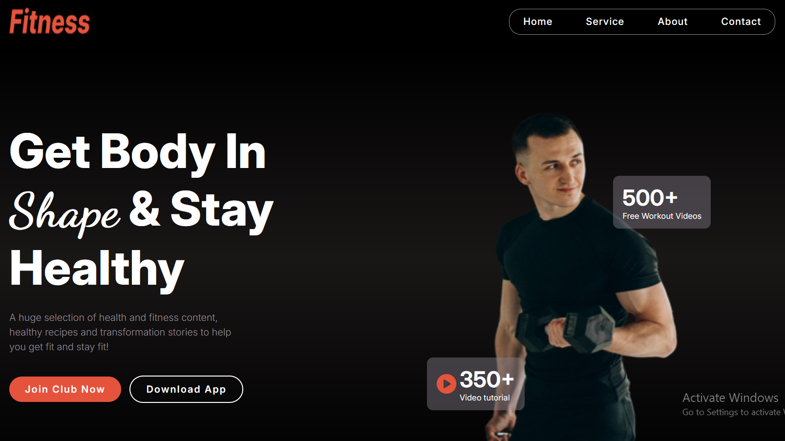 fitness landing page